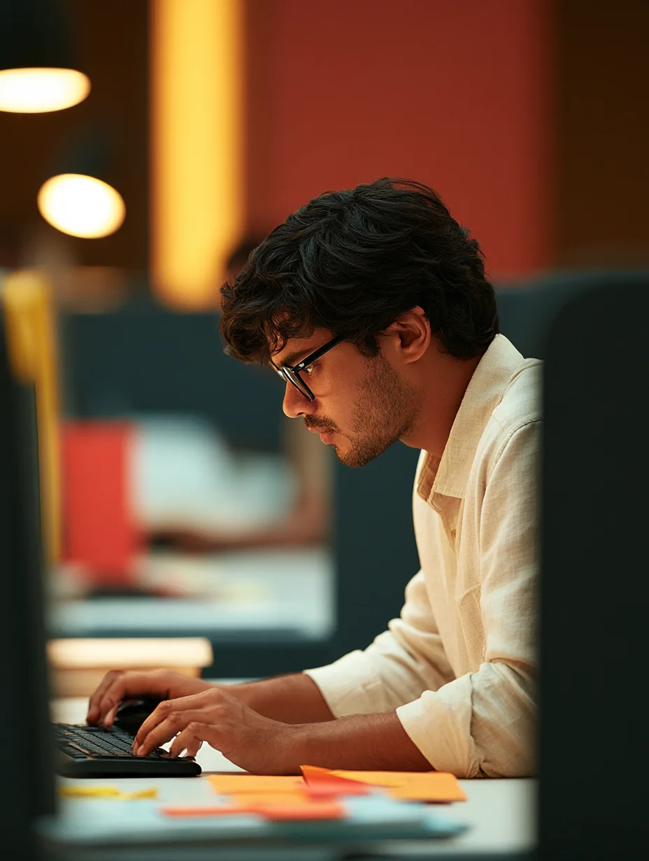 An engineer at work in the Levensonsoft studio in North London