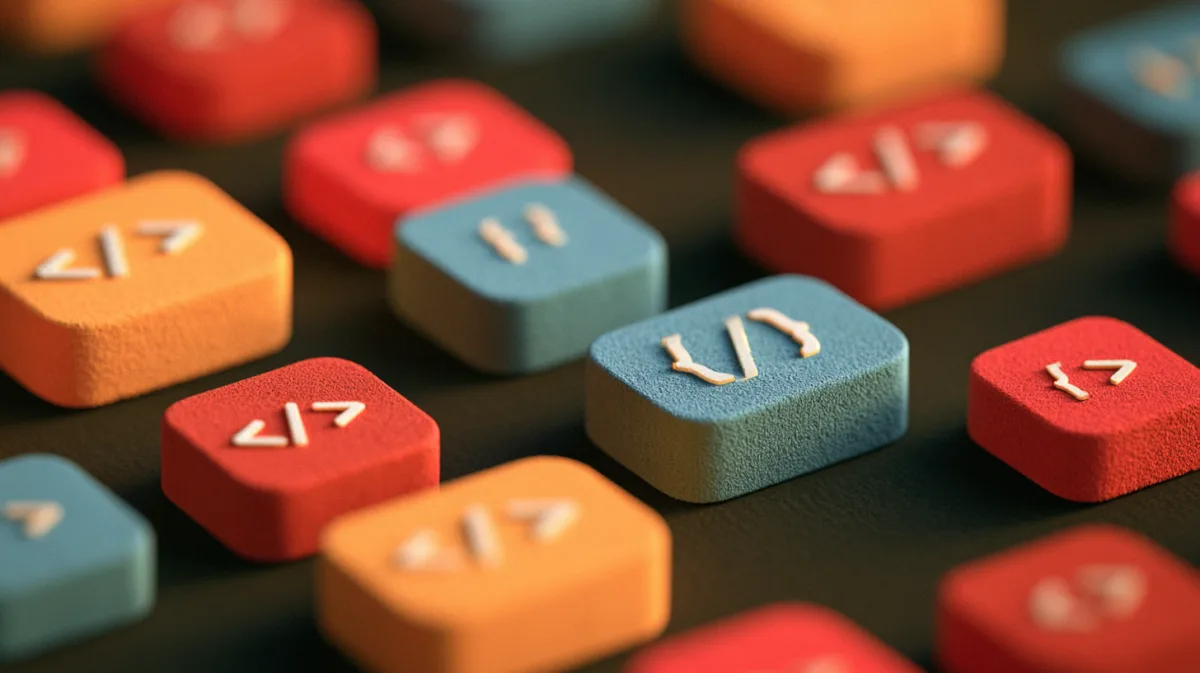 Coloured keycaps carrying code symbols